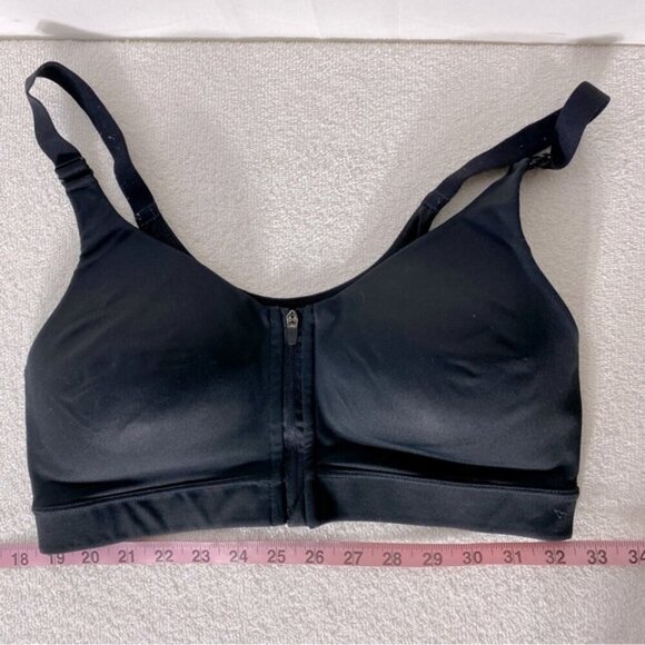 5/$25 Old Navy Active Black Front Zip Closure Sports Bra 34C - Picture 15 of 15